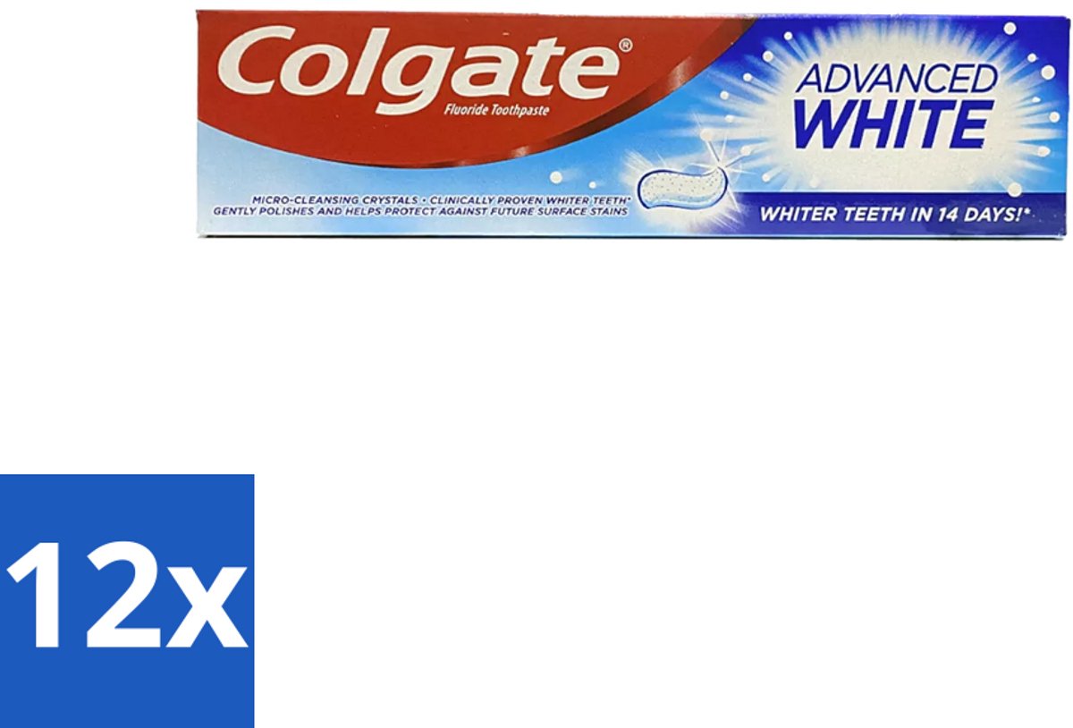 Colgate - Advanced White - Tandpasta - 100ml - Voordeelverpakking - 12 stuks