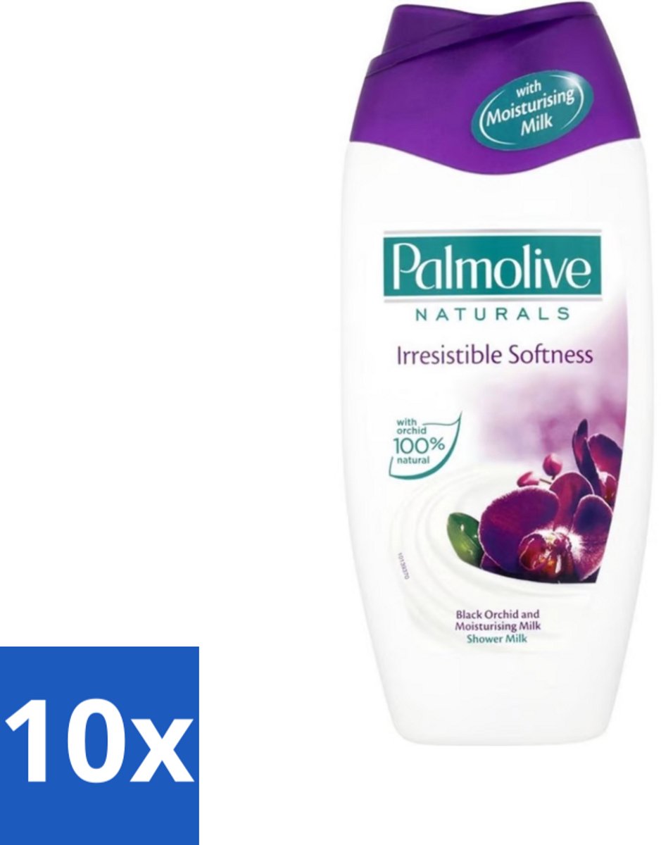 10 x Palmolive Naturals - Douchecrème - Onweerstaanbaar Zacht - 250 ml - Douchegel Orchidee Melk - Hydraterende Douchegel - Verzorgende Douchegel - Douchegel Voor Gevoelige Huid - Douchegel Voor Alle Huidtypes