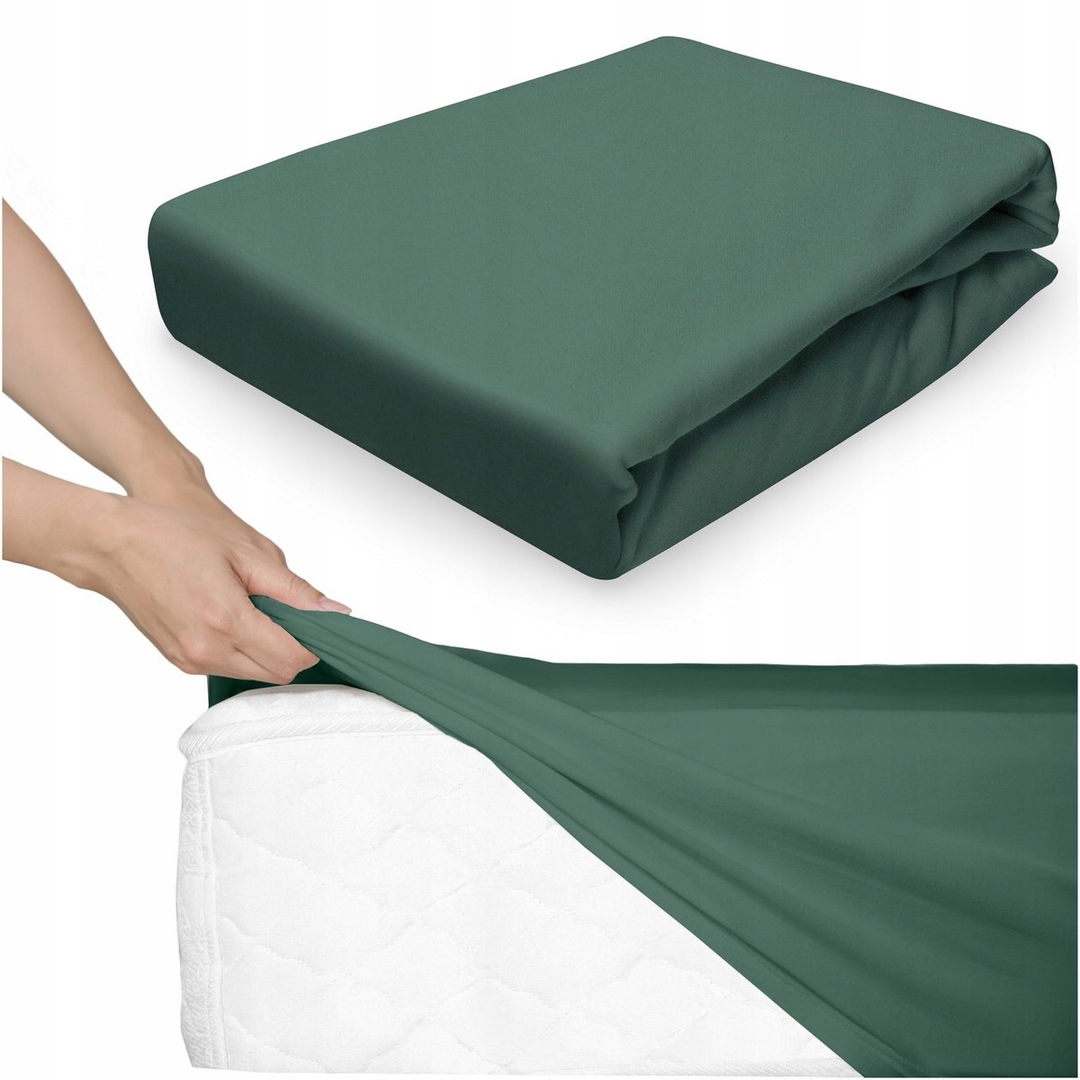 Jersey Hoeslaken 180x200cm Groen - Zacht & Duurzaam
