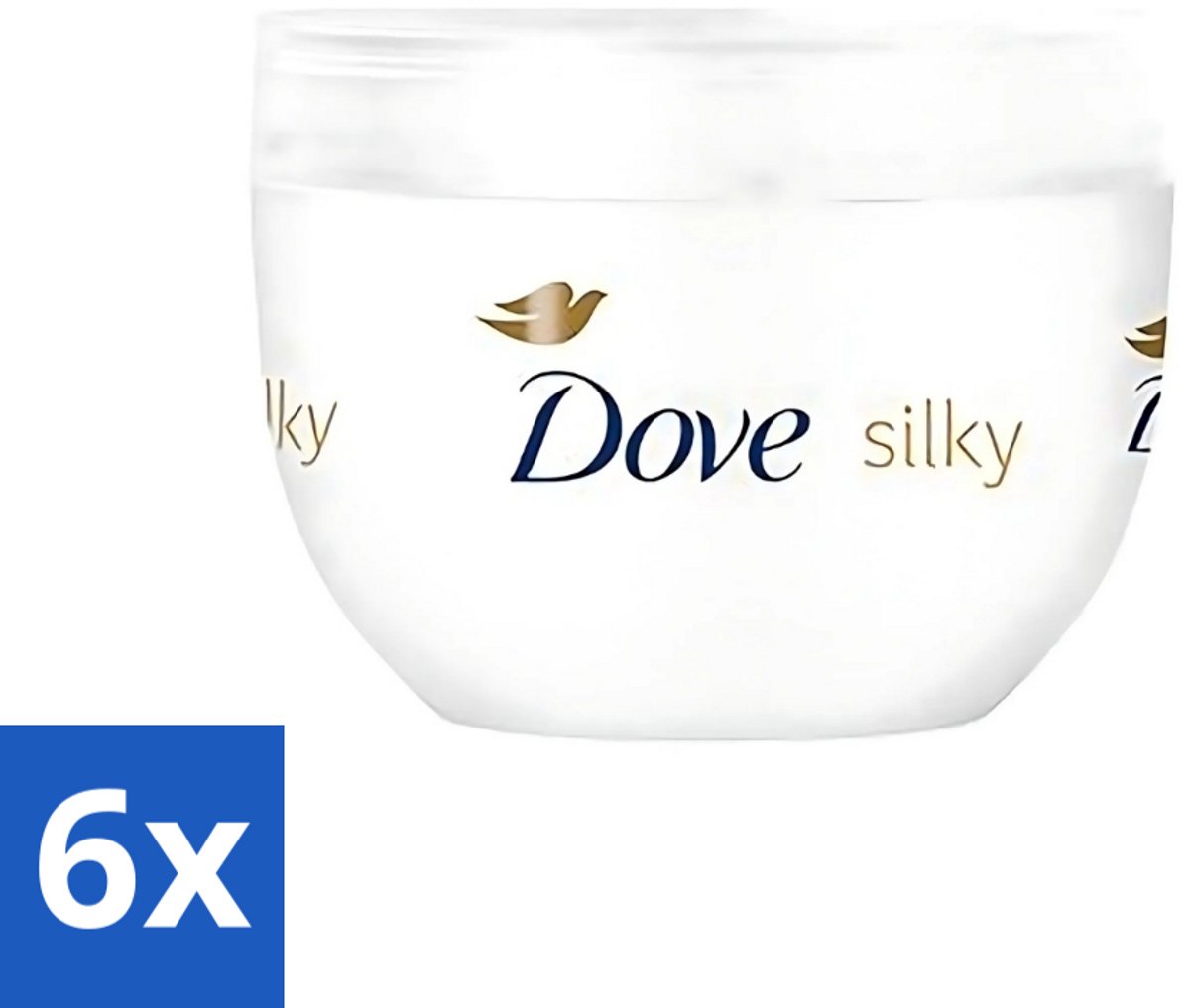 6 x Dove - Bodylotion - Silky - Verzorgend en herstellend - 300 ml - Bodycrème - Huidverzorging - Zachte Huid - Hydratatie - Droge Huid