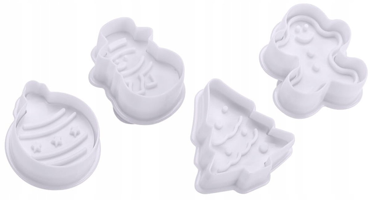 Plastic Koekjesvormpjes Stempels 4 stuks
