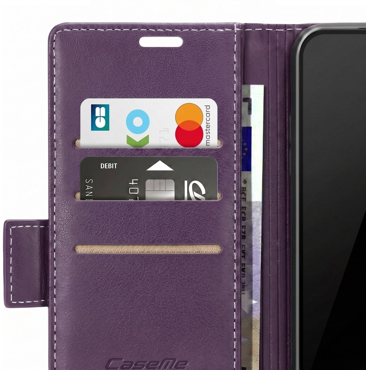 Caseme, Wallet Hoesje geschikt voor Google Pixel 10a Anti-RFID met Standaard, Paars