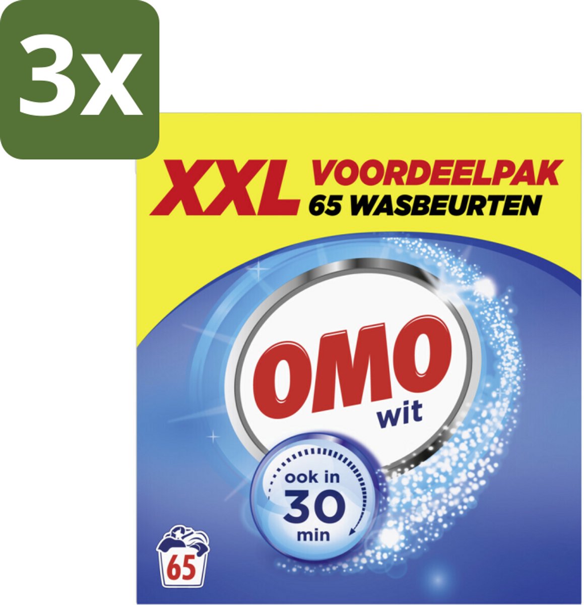 3 x OMO Waspoeder Wit 65 Wasbeurten 3,835 kg - Wit Waspoeder - Waspoeder Wit - Waspoeder 30 Min - Waspoeder 65 Wasbeurten - Waspoeder Wit XXL