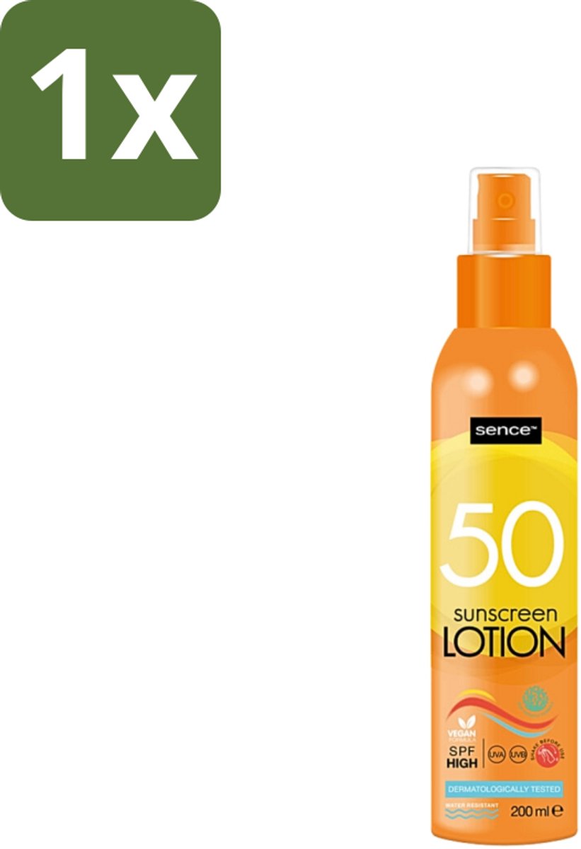 1 x Sence - SPF 50+ - Zonnebrandlotion - Beschermend - 200 ml - Zonbescherming - Zonnebrandlotion - SPF 50+ - UV Bescherming - Huidbescherming