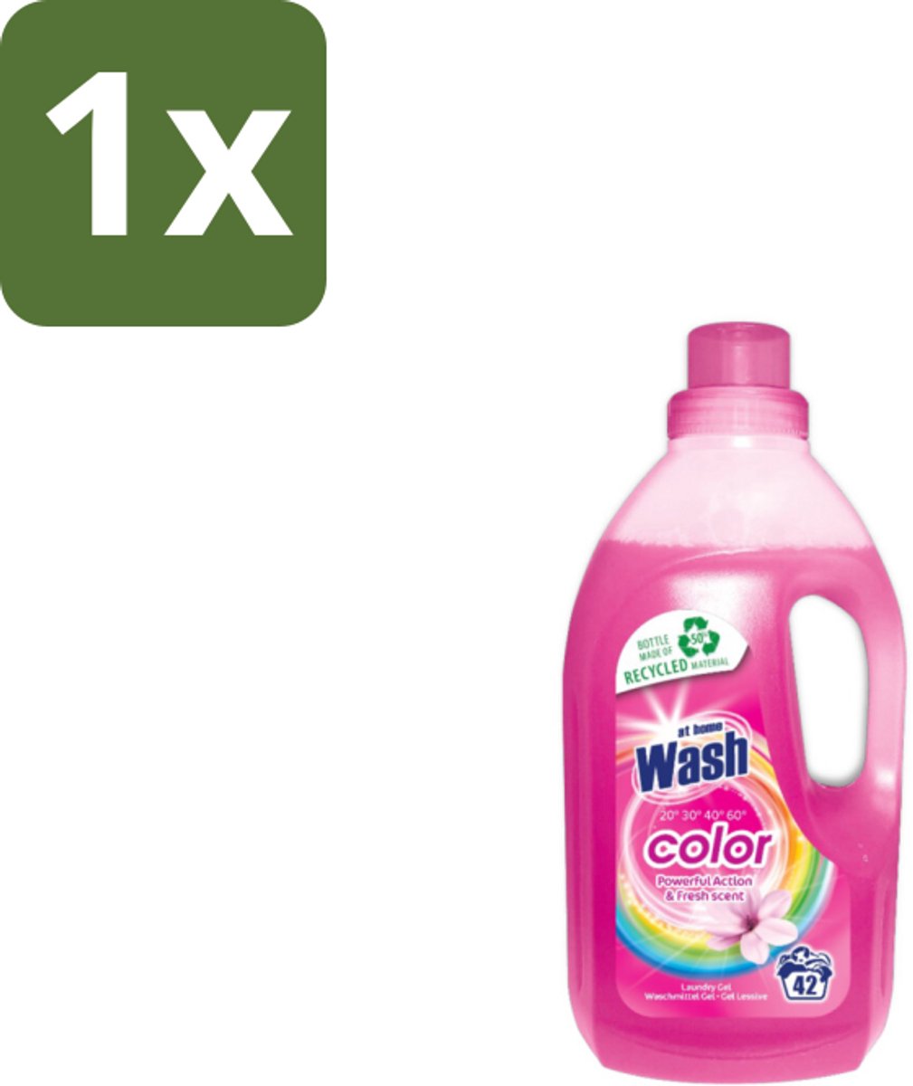 1 x At Home Wasmiddel Color 42 Wasbeurten Kleur 1,5 liter - Wasmiddel Kleur - Wasgel - Gebruik Voor Gekleurd Textiel - Vlekverwijdering - Frisse Geur