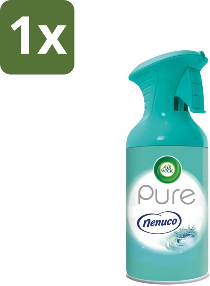 1 x Air Wick - Luchtverfrisser - Pure Nenuco - Spray - 250 ml - Luchtverfrisser - Nenuco Aroma - Luchtverfrissende Spray - Frisse Geur - Huisgeur