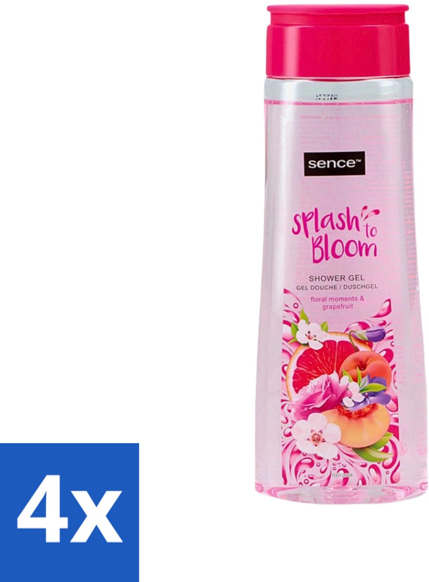4 x Sence - Floral Moments & Grapefruit - Douchegel - Fris & Fruitig - 300 ml - Douchegel - Grapefruit - Bloemige Geur - Fris - Fruitig