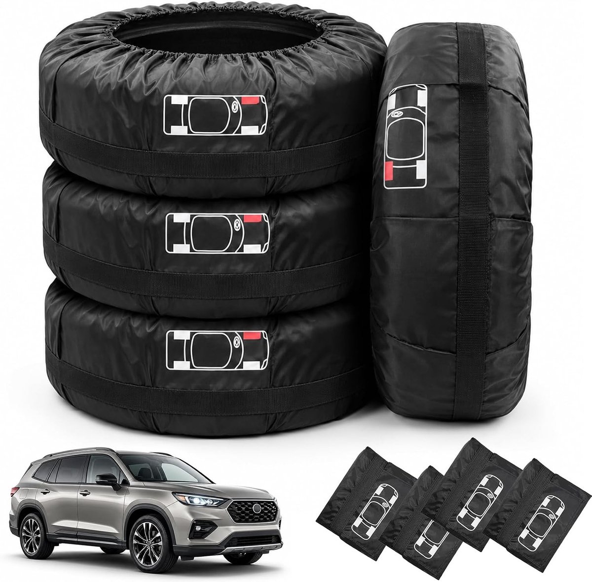 Set van 4 stevige bandenzakken voor autobanden van 18-22 inch, ideaal voor opslag en transport