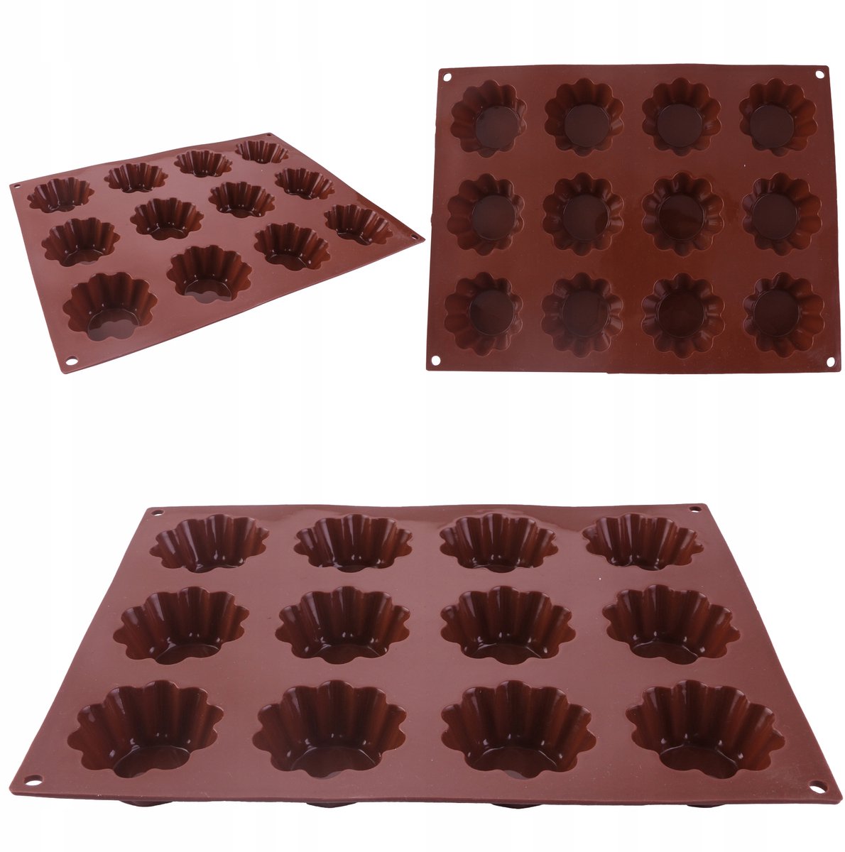 Karl Hausmann Siliconen Muffinvormer Rechthoekig 12 stuks 33cm Bruin