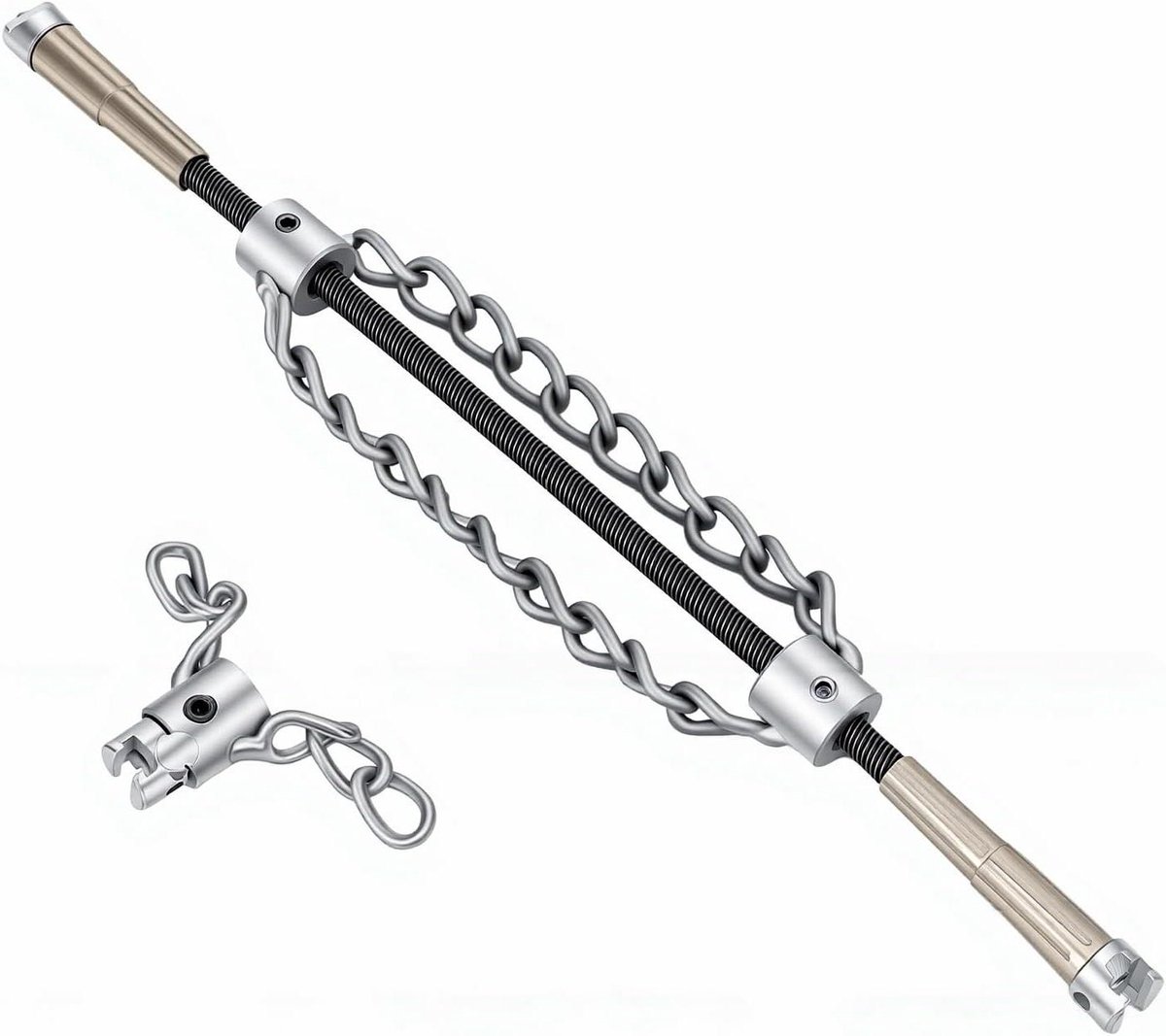 Riool Ontkalkingsketting - Afvoer Roterend Gereedschap - Verstoppingen Verwijderen - Flexibele As - 50-200 mm Buizen - Metaal