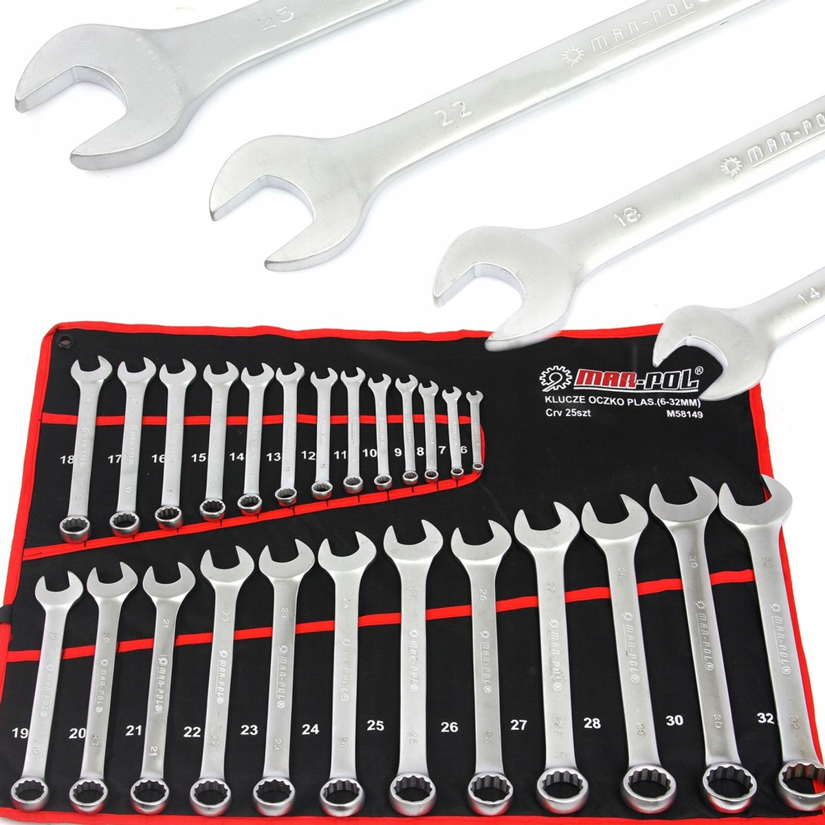25-delige Ringsleutelset 6-32mm - Professioneel Gereedschap