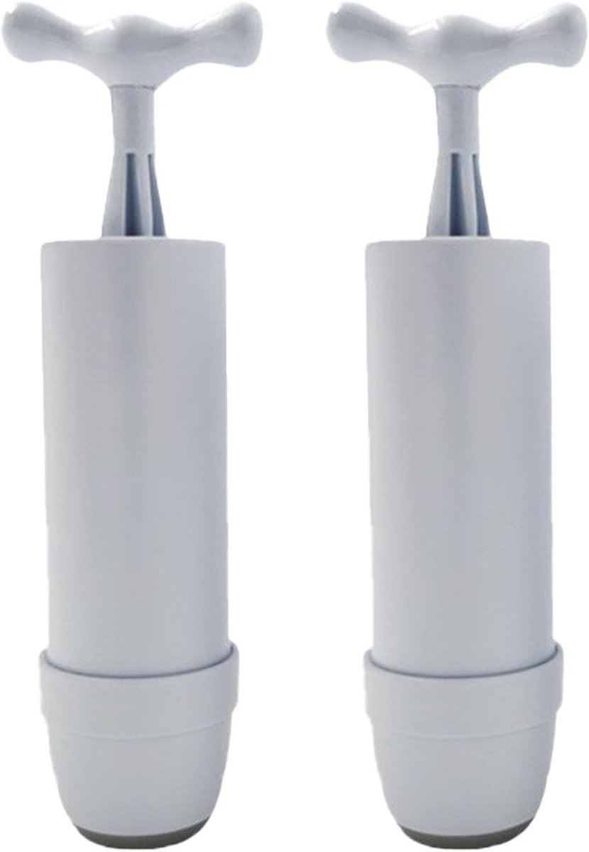 Handmatige Luchtpompen - Grijs - 14,5 x 4 cm - Lichtgewicht Plastic - Voor Voedselverpakking en Bagagecompressie