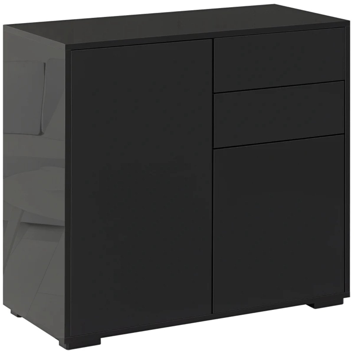 Dressoir - Antikantelkast Met 2 Laden En 2 Deuren - Voor Woonkamer En Slaapkamer - 79 x 36 x 74 cm - Zwart