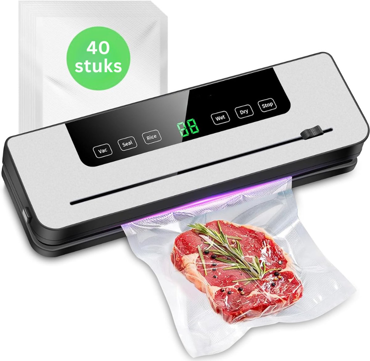 DYVNS® Vacuummachines - Vacumeermachine - Vacuum Sealer - Met 40 Vacuümzakken