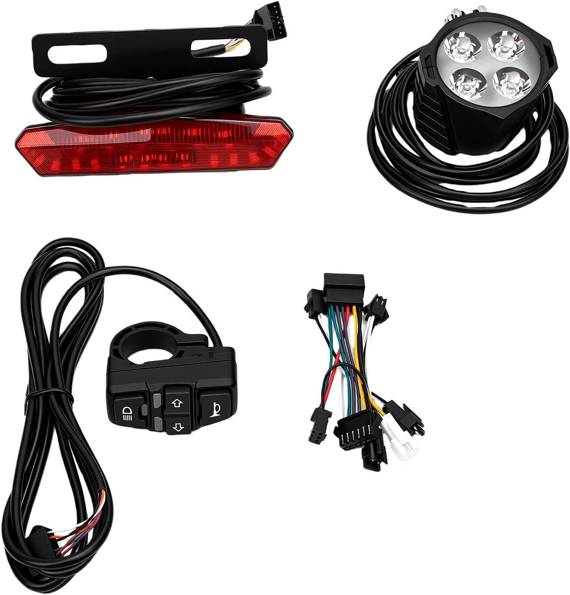 KZQ Complete Fietsverlichtingsset - Voor- & Achterlicht Met Richtingaanwijzer - 400 Lumen - USB Oplaadbaar - Voor E-bike & Stadsfiets - Zwart