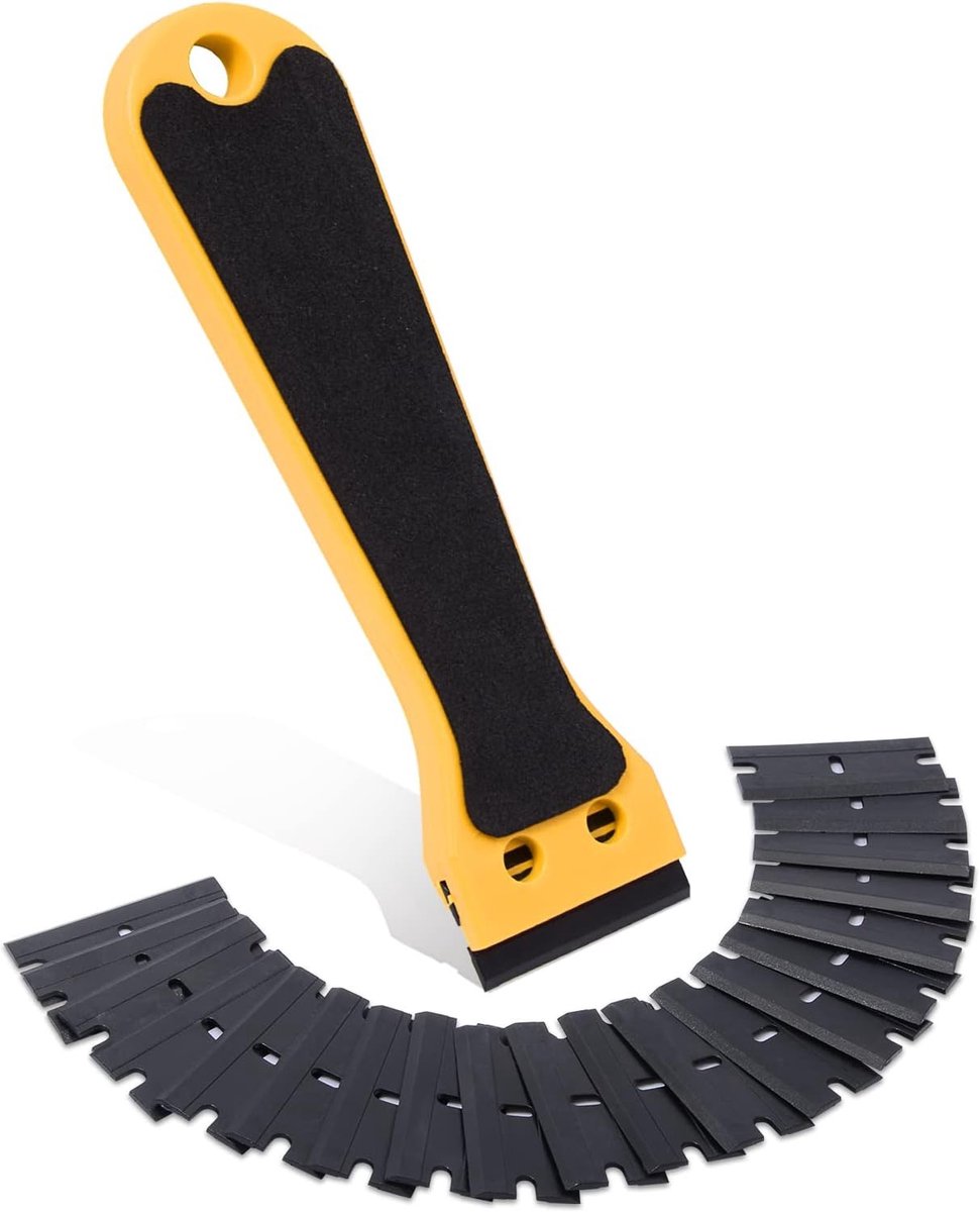 Kookplaatkrabber - Geel - 6 inch - Ergonomische Grip - Voor Stickerverwijdering