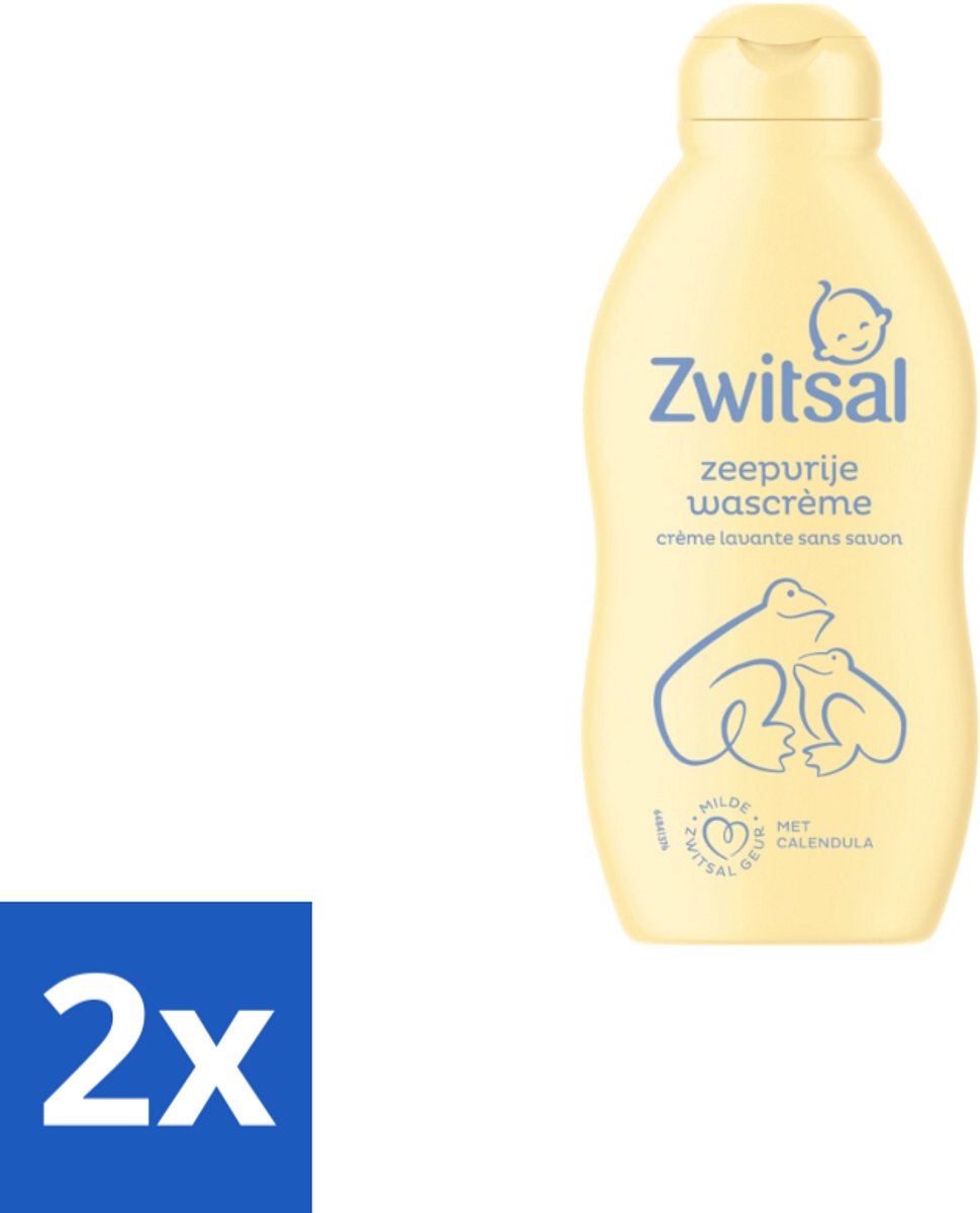 2 x Zwitsal – Wascrème – Zeepvrij – 200 ml - Babyhuid Verzorging - Zeepvrije Wascrème - Baby Wascrème - Huidbescherming - Anti-prik