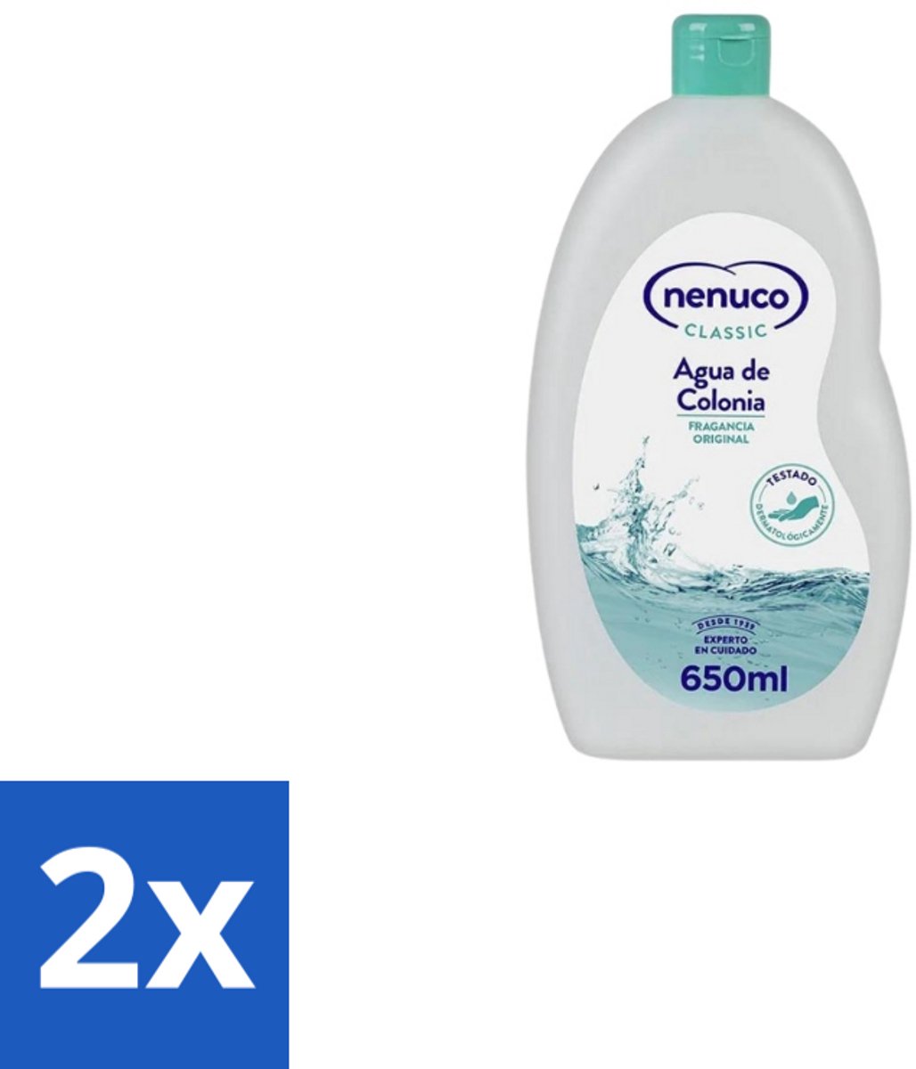 2 x Nenuco – Eau de Cologne – Klassiek – 650 ml - Eau De Cologne - Klassiek - Fris - Bloemig - Verfrissend
