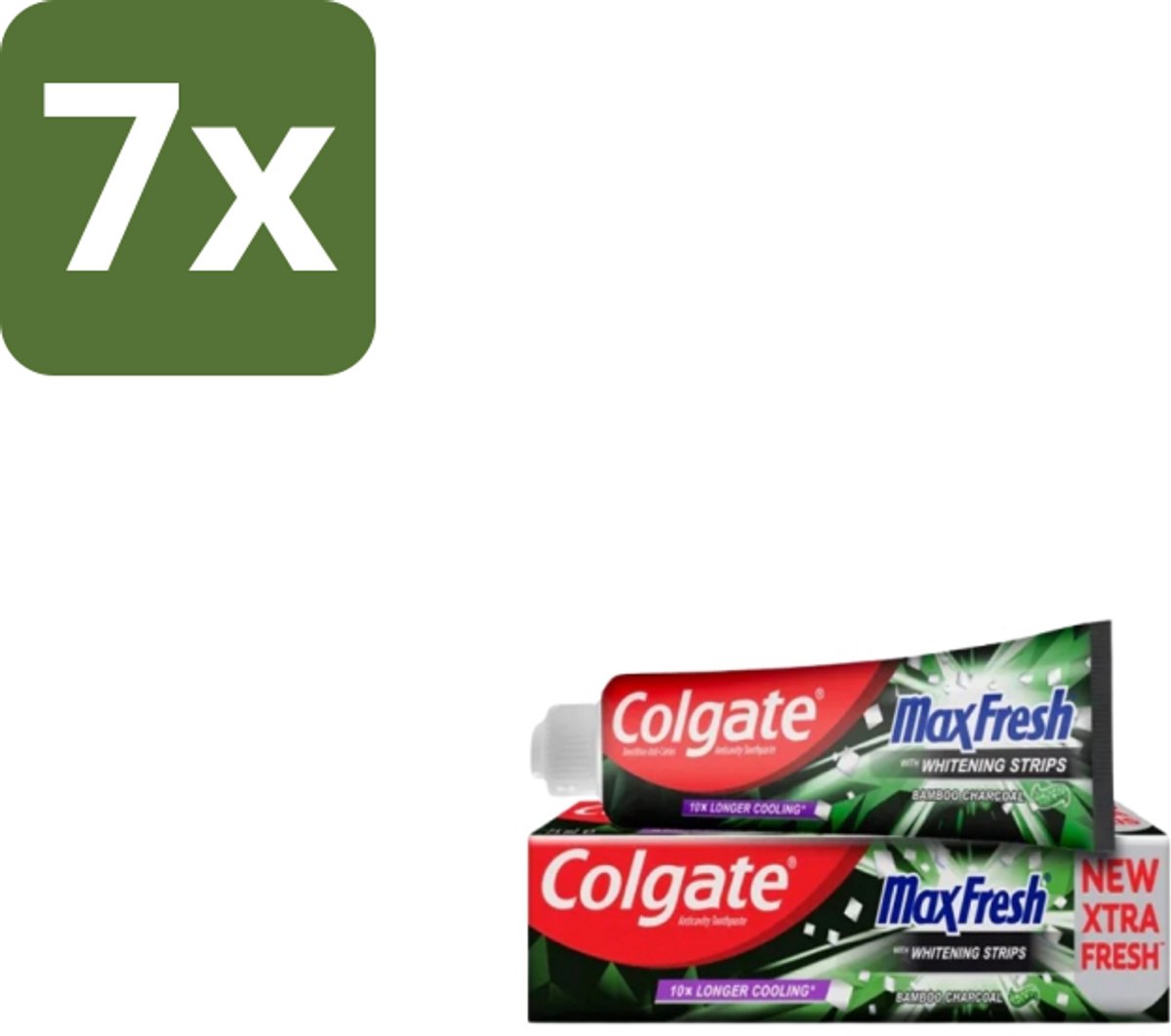7 x Colgate – Tandpasta – MaxFresh Whitening Bamboo Charcoal – 100 ml - Tandpasta - Whitening - Bamboe Houtskool - Frisse Adem - Mondverzorging