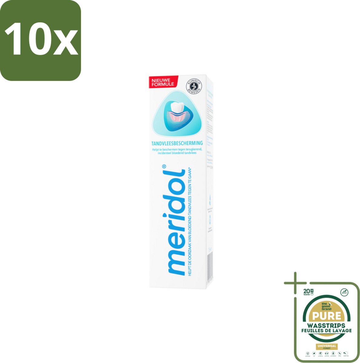 10 x Meridol Tandpasta Tandvleesbescherming 75 ml - Grootverpakking - Tandpasta - Tandvleesbescherming - Geïrriteerd Tandvlees - Antibacterieel - Plaque