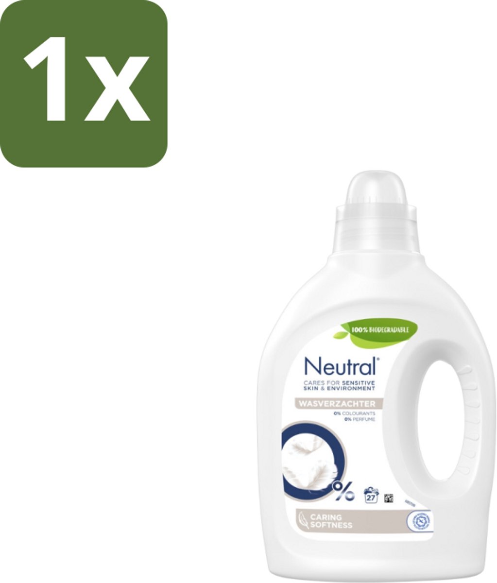 1 x Neutral Wasverzachter 27 Wasbeurten 750 ml - Wasverzachter - Gevoelige Huid - Milieuvriendelijk - Parfumvrij - Babykleding