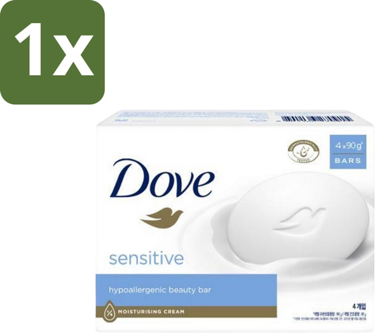 1 x Dove Zeep - Sensitive 4 x 90 gr. - Gevoelige Huid - Zeep Voor Gevoelige Huid - Milde Zeep - Zeep Voor Handen - Zeep Voor Lichaam