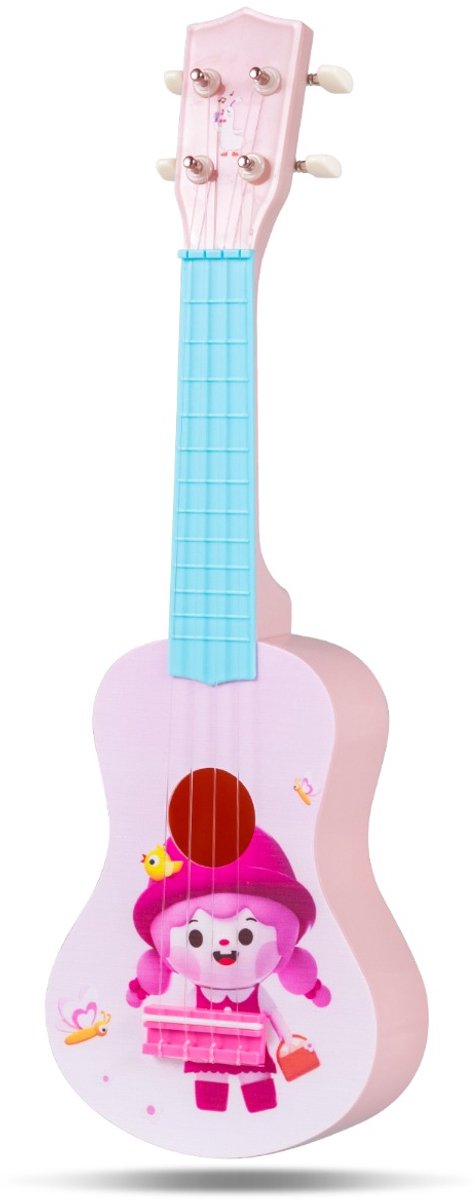 SureDeal® - Gitar - Inch Ukelele - Kinderen Mini Speelgoedukelele - Nylon Snaren - Frets - Beginners - 17x6,5x53 cm - Roze