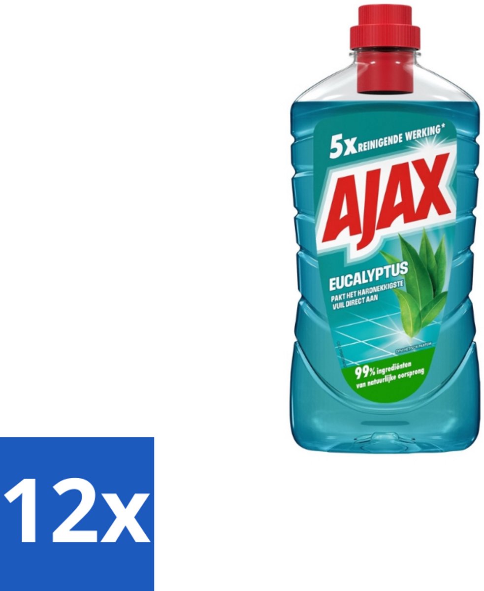 12 x Ajax – Allesreiniger – Eucalyptus – 1000 ml - Allesreiniger - Eucalyptus - Reiniging - Frisse Geur - Schoonmaak