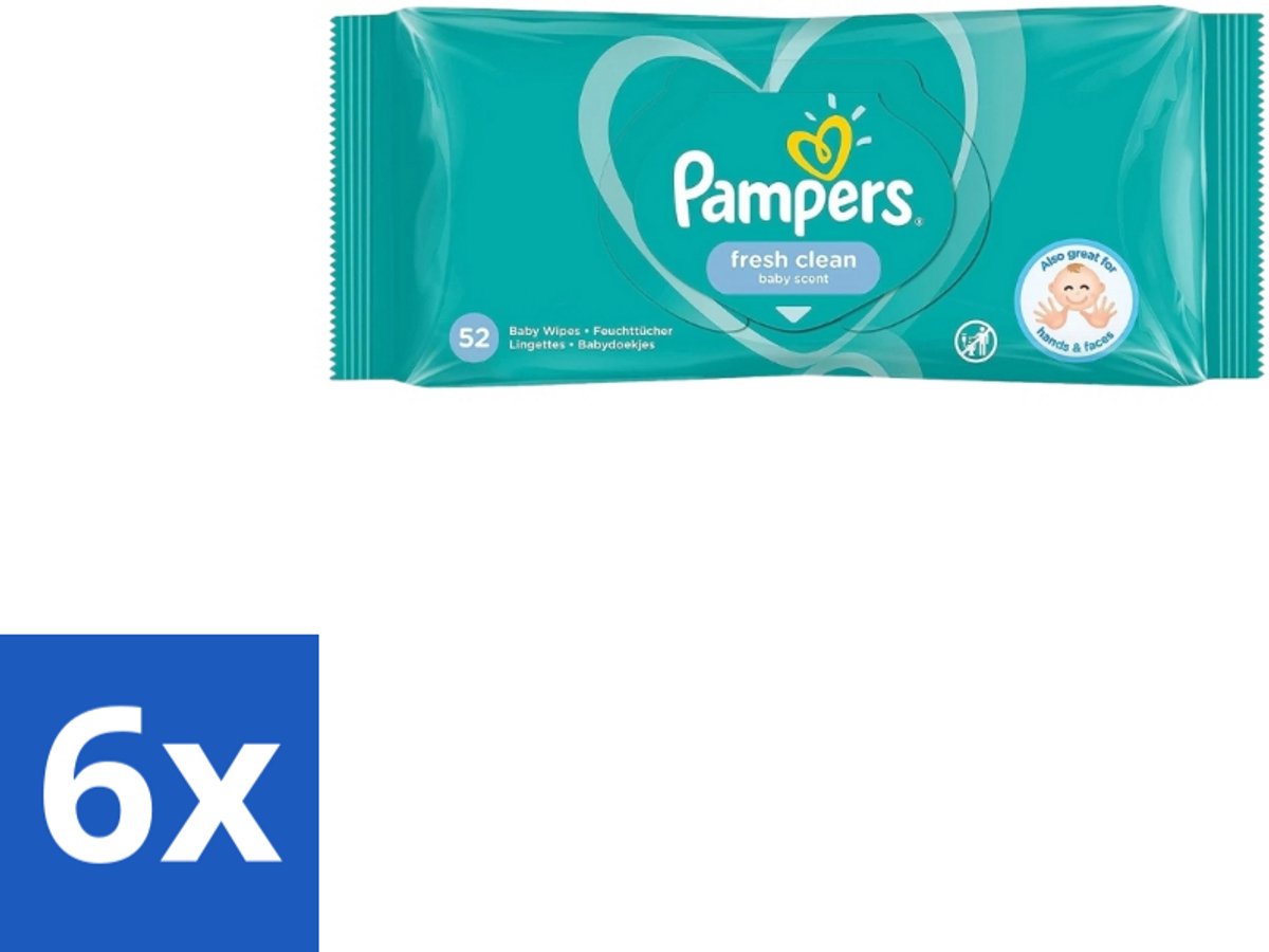 Pampers – Billendoekjes – Fresh Clean – 52 Doekjes - Voordeelverpakking - 6 stuks