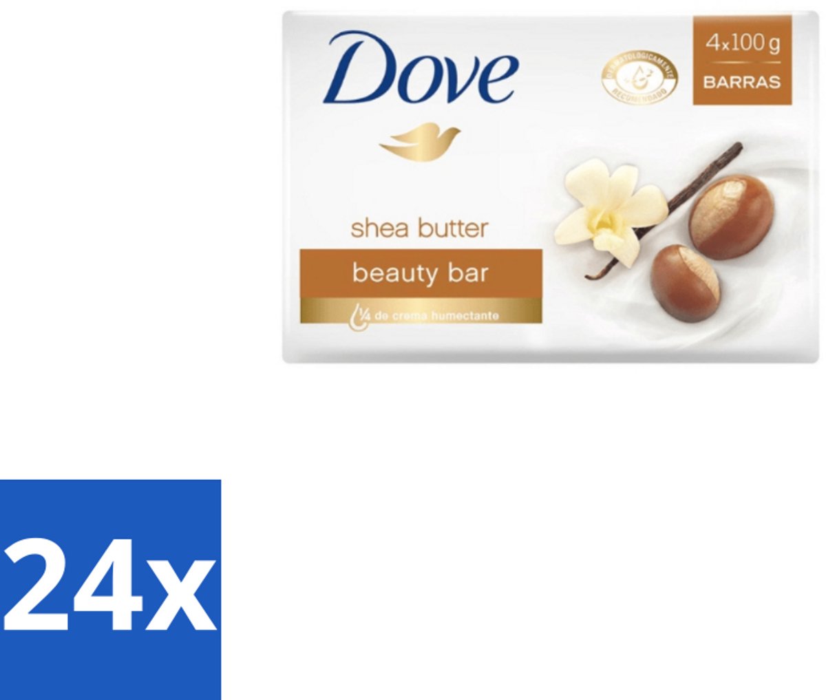 24 x Dove – Zeep – Sheabutter – 4 x 90 g - Zeep Sheabutter - Huid Verzorging - Zachte Huid - Droge Huid - Mild Reinigen
