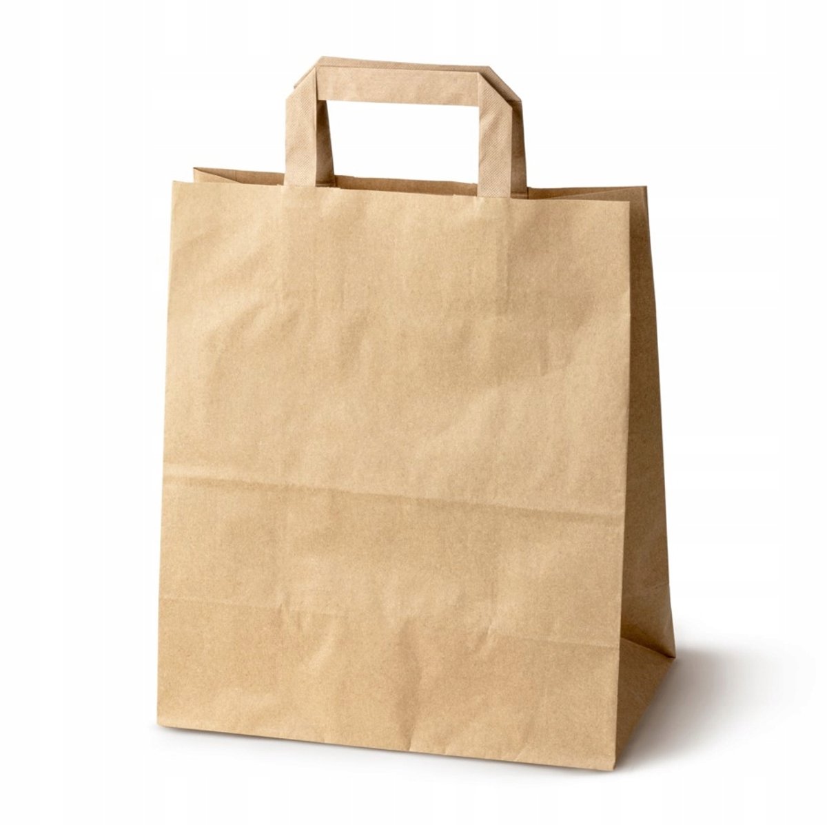 Bruine papieren zakken met plat handvat 26x14x30 cm (5 stuks)