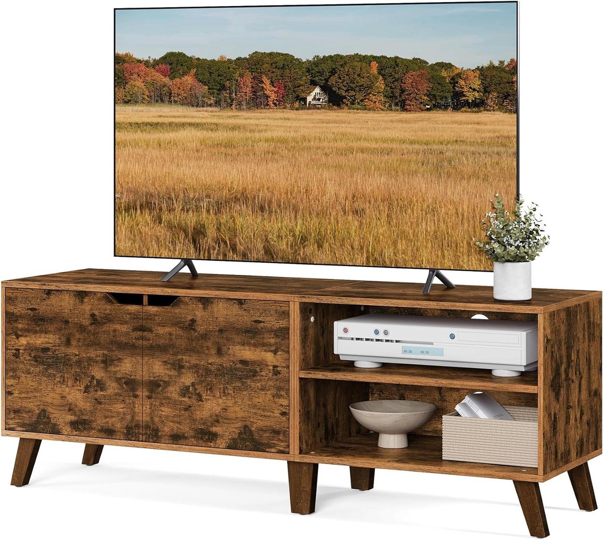 TV Meubel - Dressoir Kast - Woonkamer Inrichting - Verstelbare Planken - 140 cm Lengte - Rustiek Bruin