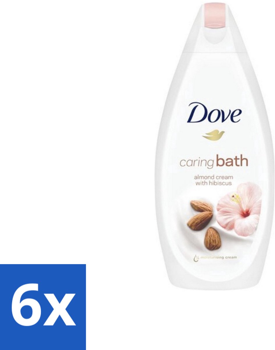 6 x Dove – Badcrème – Caring Bath Almond – 450 ml - Badcrème - Badcrème Voor Huid - Badcrème Voor Ontspanning - Badcrème Voor Gevoelige Huid - Badcrème Met Amandelmelk