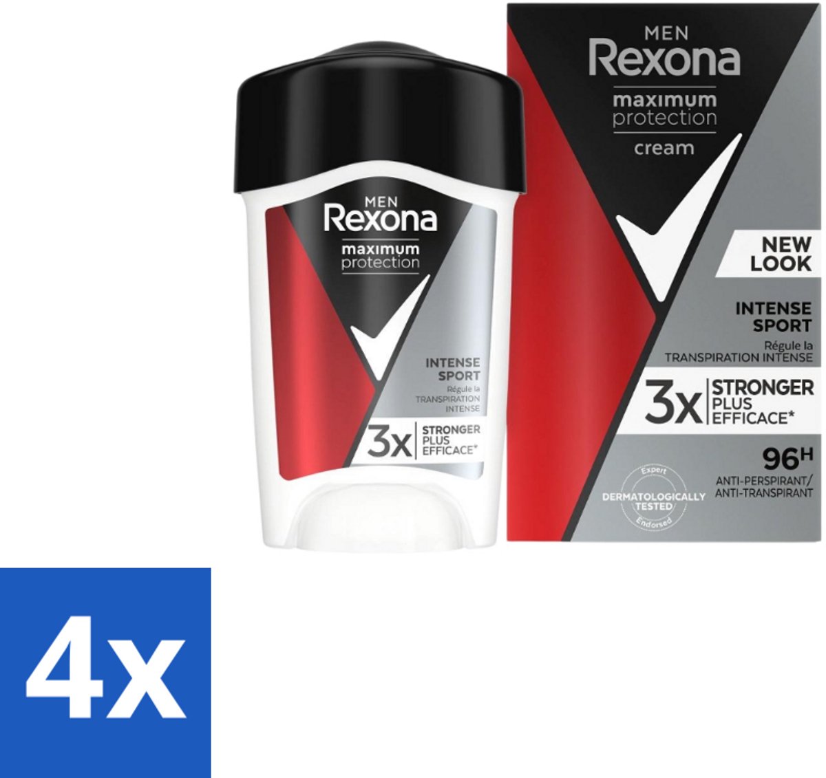 4 x Rexona Men – Anti-Transpirant Stick – Maximum Protection Intense Sport – 45 ml - Zweetbescherming - Sportieve Geur - Anti-transpirant - Mannelijke Deodorant - Intensieve Inspanning