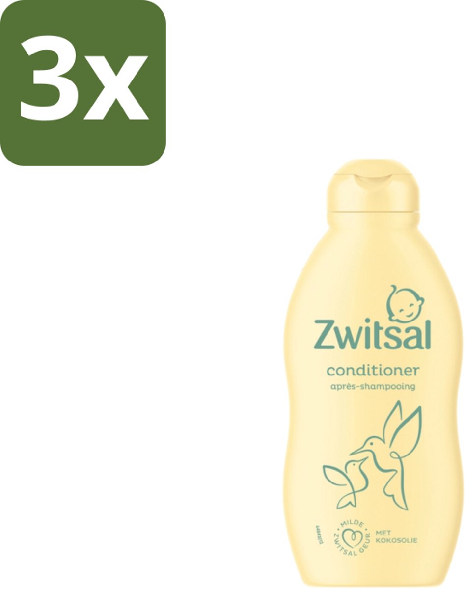 3 x Zwitsal Conditioner 200 ml - Baby Haar Conditioner - Zwitsal Conditioner - Baby Haar Verzorging - Anti-prik Conditioner - Kokosolie Conditioner