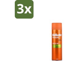 Gillette 3 x Gillette Fusion 5 Scheergel - Ultra Sensitive - 200 ml - Scheergel - Gevoelige Huid - Scheercomfort - Scheerirritatie - Hydraterende Scheergel