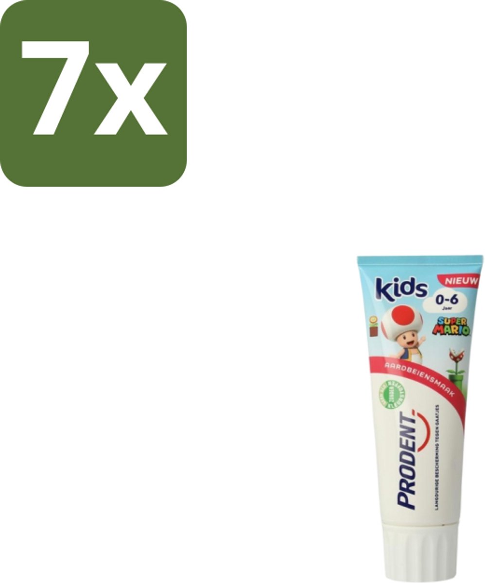 7 x Prodent – Tandpasta – Kids 0–6 Jaar – 75 ml - Melktanden - Gaatjes - Kindertandpasta - Super Mario - Tandenpoetsen