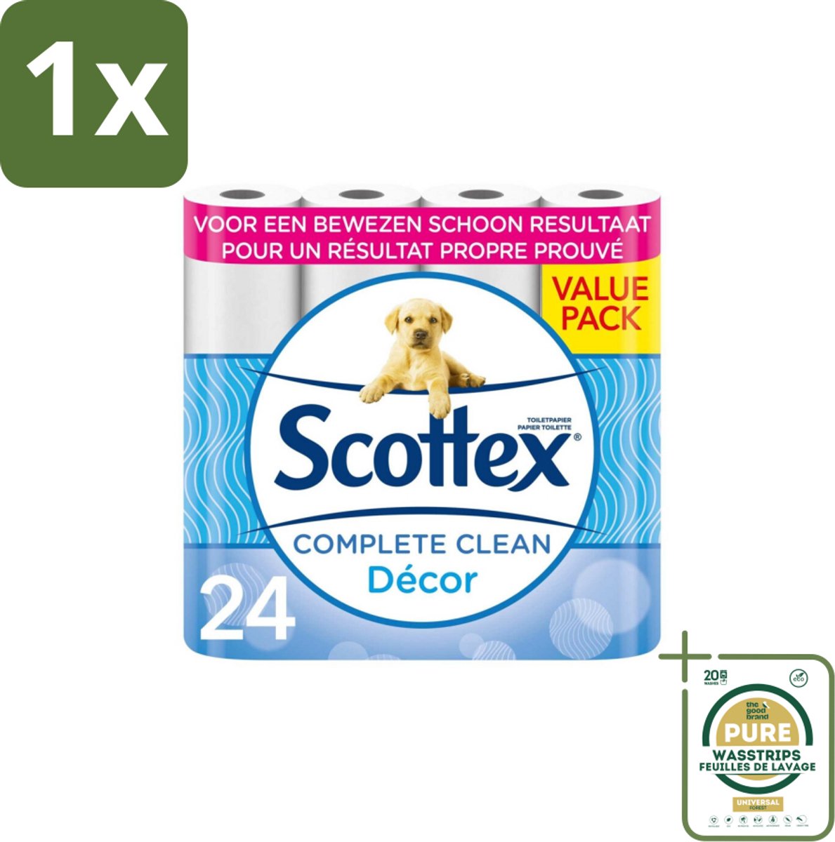 1 x Scottex - Toiletpapier - 2-laags - 24 Rollen- Toiletpapier - 2-laags - 24 Rollen - Zachtheid - Kracht