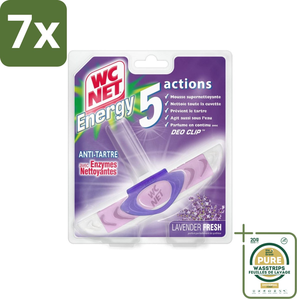 7 x WC Net - Toiletblok - Lavendel - 1 Blokje - Grootverpakking - Toilet Net - Toilet Reiniger - Toilet Reinigen - Toilet Hygiëne - Toilet Reinigingsblok