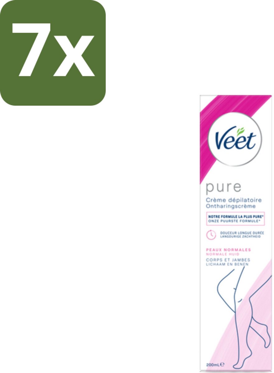 7 x Veet - Minima - Ontharingscrème - Normale Huid - 200ml - Ontharen - Ontharingscrème - Huid Verzorging - Haartjes Ontharen - Huid Zachtheid