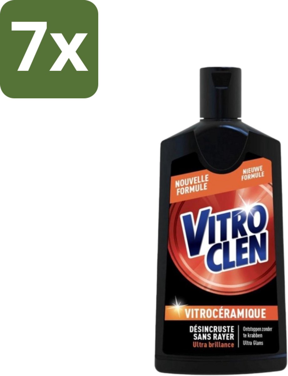 7 x Vitroclen - Kookplaatreiniger - Keramisch & Inductie - Ultra Glans - 310 ml - Kookplaat Reinigen - Keramische Kookplaat Reinigen - Inductiekookplaat Reinigen - Kookplaat Glans - Kookplaat Reiniger