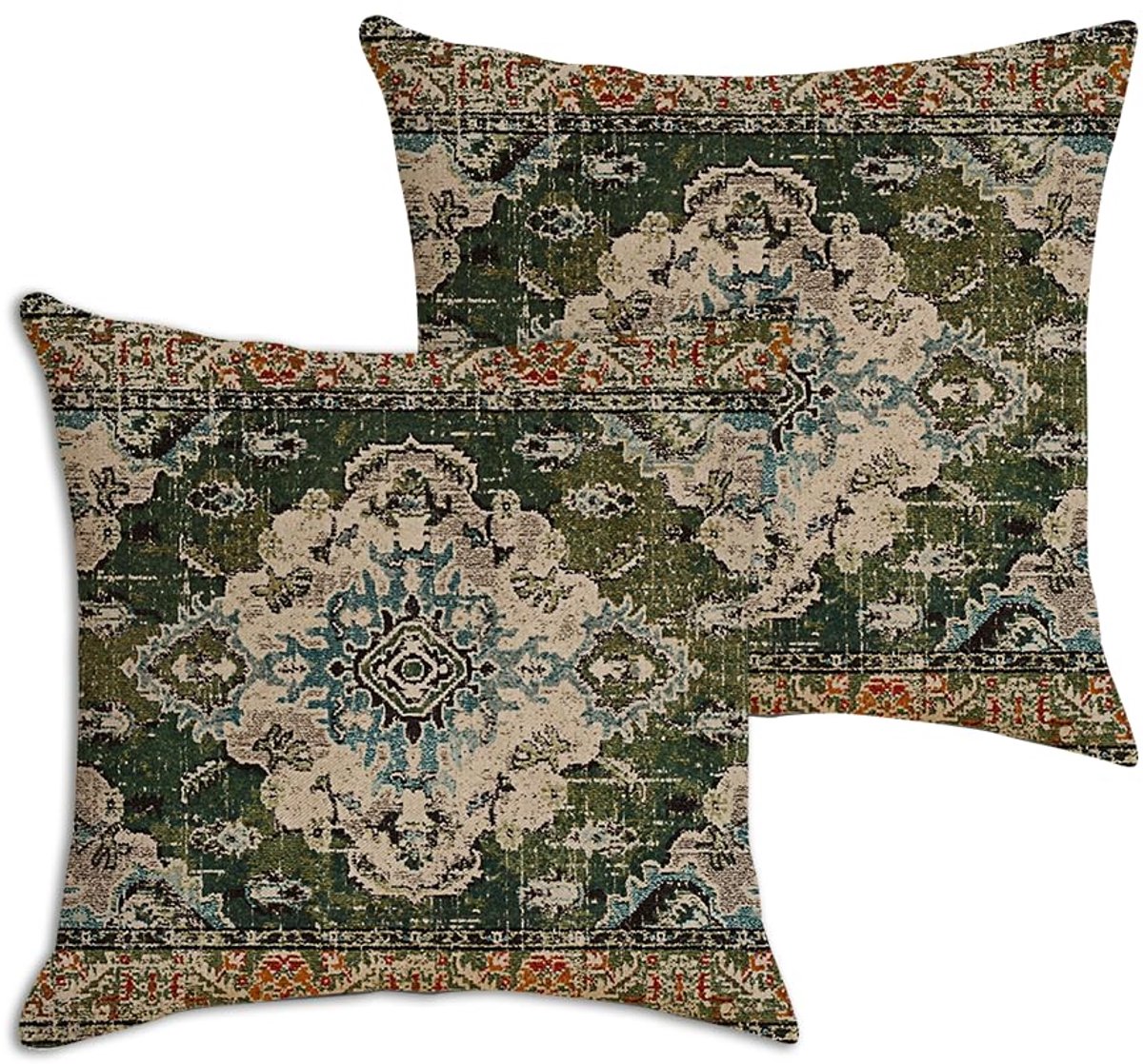 XFSRG 2 Stuks Bohemian Kussenhoezen Sierkussenhoes Vierkant Decoratieve Kussenhoes Vintage Kussenhoes Bankkussen Hoes - ShopVlot