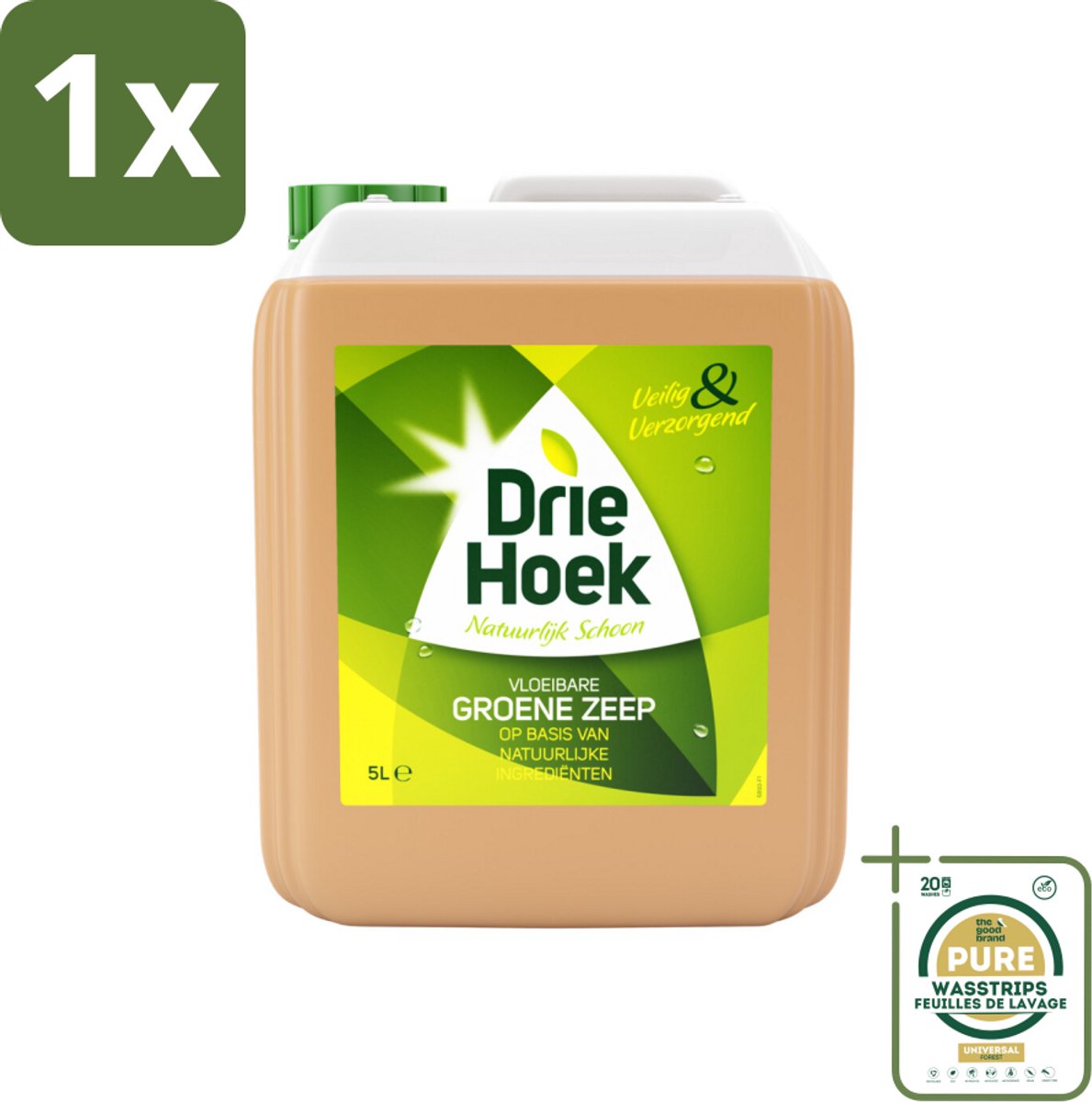 1 x Driehoek – Vloeibare Zeep – Groene Zeep – 5 liter- Vloeibare Groene Zeep - Natuurlijke Schoonmaak - Textiel Reinigen - Steen Reinigen - Parket Reinigen