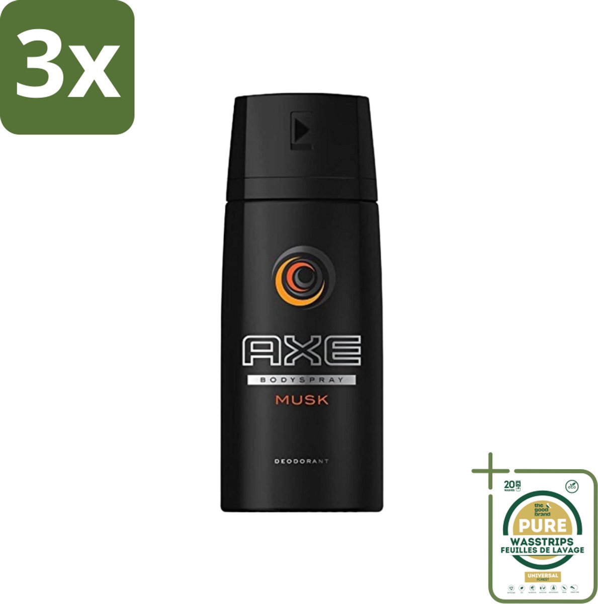 3 x Axe - Deodorant Bodyspray - Musk - 150 ml - Grootverpakking - Axe Musk Bodyspray - Deodorant Voor Mannen - Frisheid - Geur - Huidbescherming