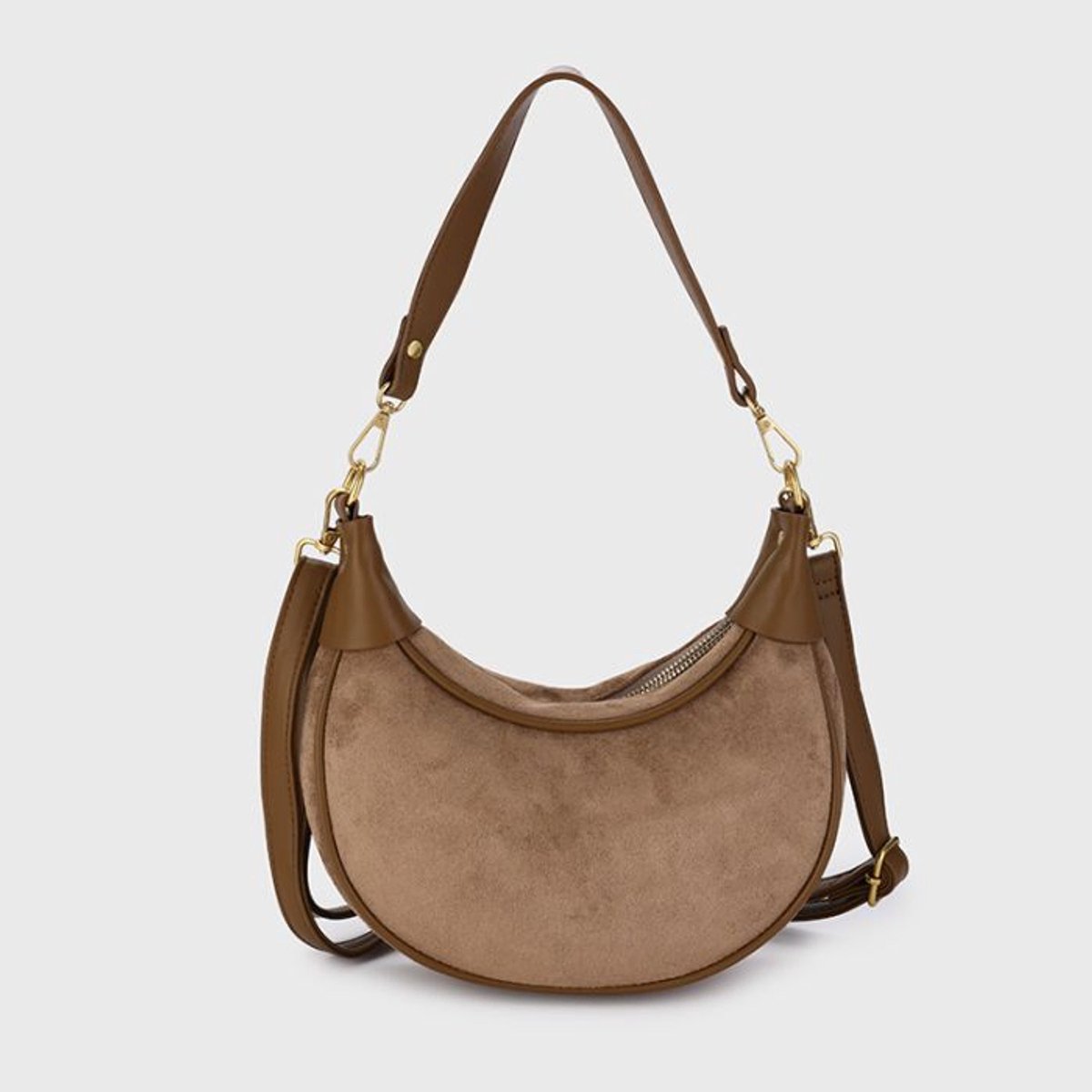 Moon bag suede Khaki