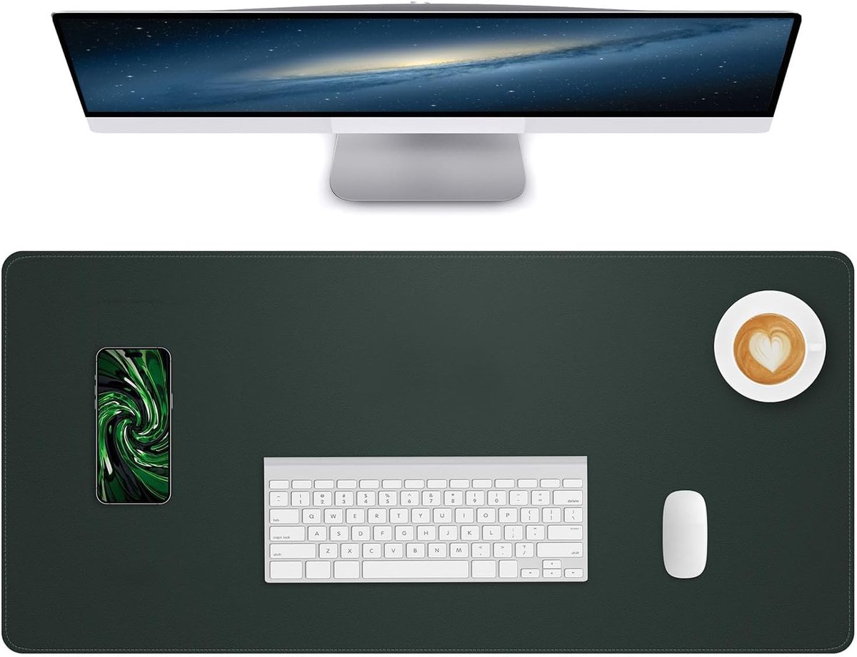 Lllunimon Lederen Bureau Muismat Tafelbescherming PU Leer Vloeiblokken Antislip Waterdicht Schrijfbord Tafelmat Large - ShopVlot
