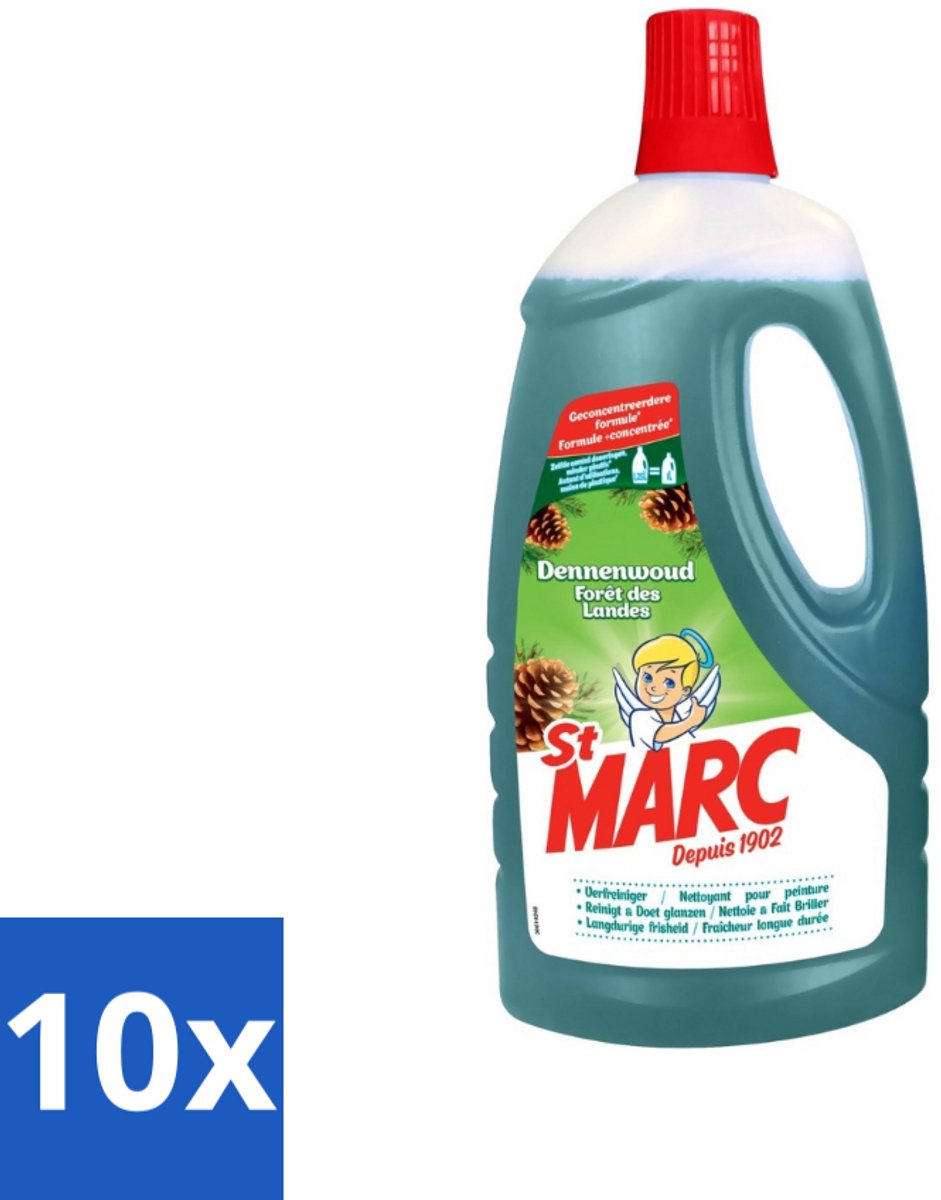 10 x St. Marc - Multireiniger - Dennenfris - Biologisch Afbreekbaar - 1L - Multireiniger - Dennen - Biologisch Afbreekbaar - Reinigingsmiddel - Hygiëne