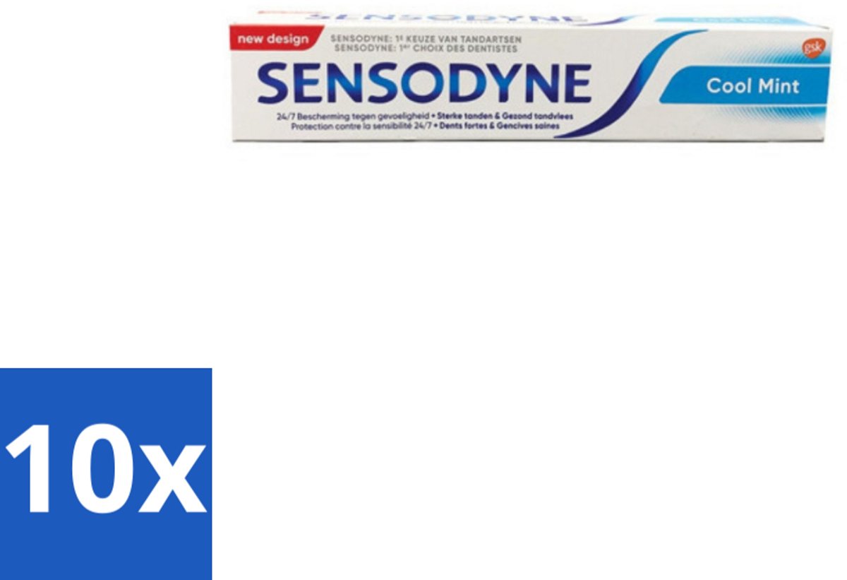 10 x Sensodyne - Tandpasta - Cool Mint - Gevoelige Tanden - 75 ml - Gevoelige Tanden - Tandgevoeligheid - Cool Mint - Tandpasta - Tandgevoeligheid Verlichten