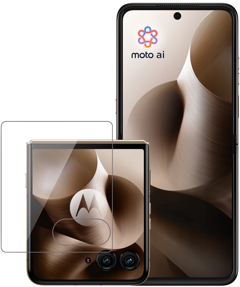 Screenprotector geschikt voor Motorola Razr 70 Ultra / 60 Ultra – UltraClear Gehard Glas – Case Friendly – 9H Krasbestendig