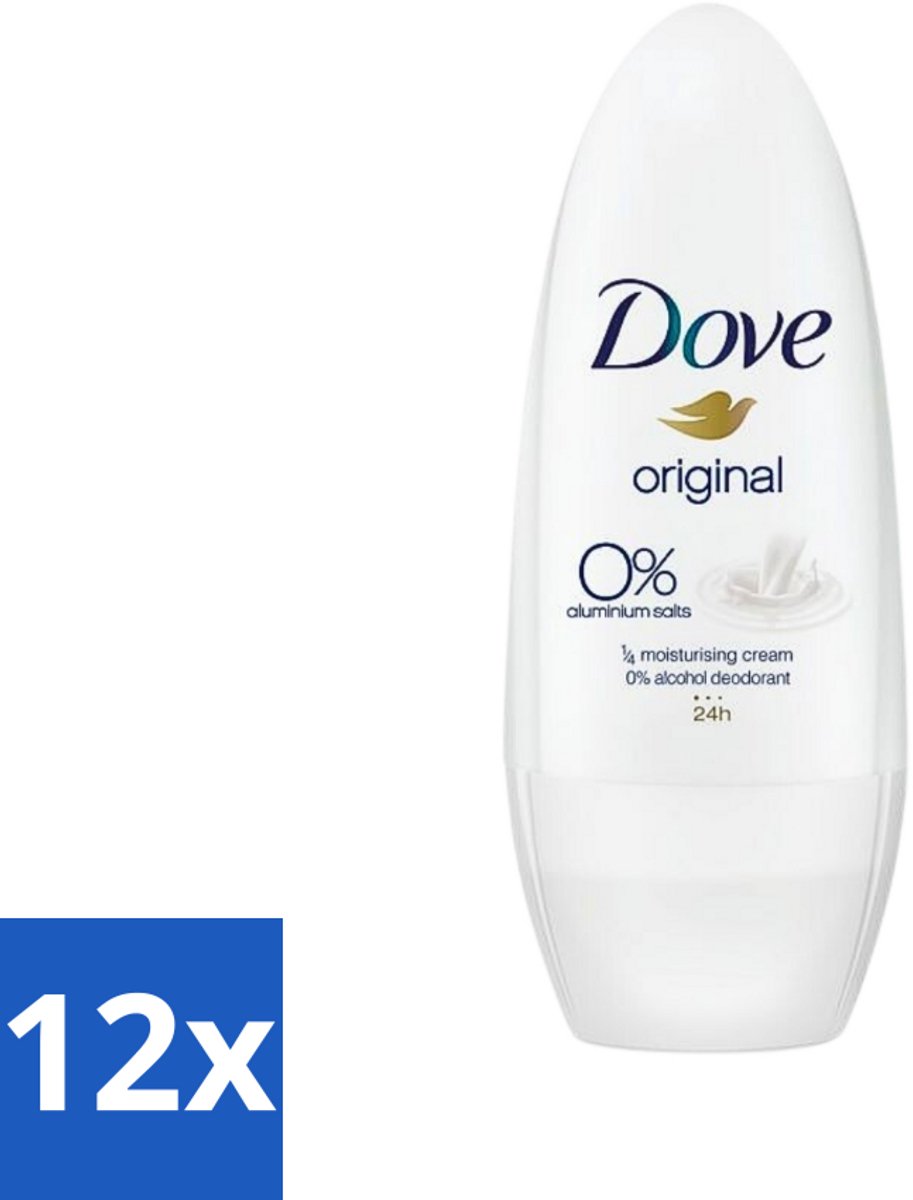 12 x Dove Original - Deodorant Roll-on - 50 ml - Deodorant - Antitranspirant - Dove - Roll-on - Alcoholvrij